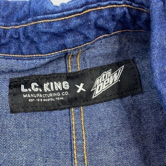L.C King Denim Mt. Dew Collab Patchwork Jean Jacket Size Small Men’s - Picture 5 of 7